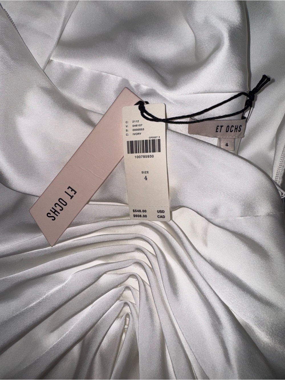 Anthropologie One-Shoulder Satin Maxi Dress in Ivory - Picture 4 of 6